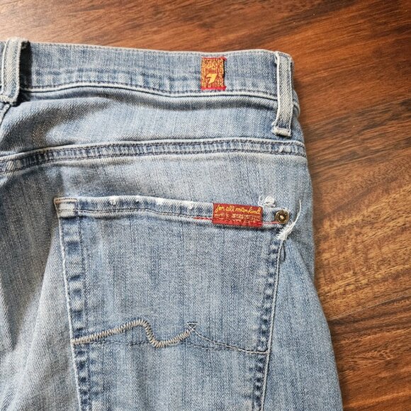 7 For All Mankind Luxe Performance Jeans Mens 30x32 Faded Stretch Slim Fit USA - Picture 5 of 9